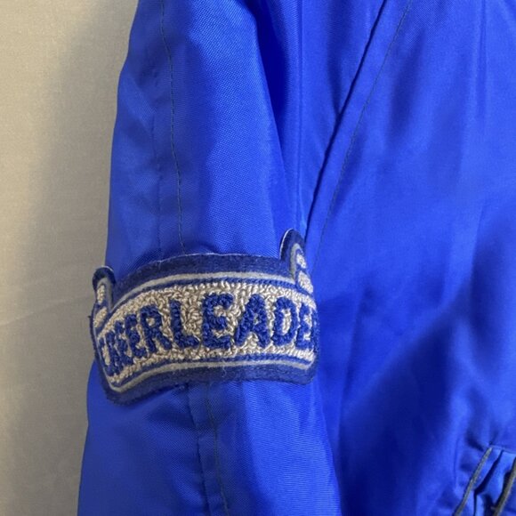 Vintage Women’s 34 Varsity Tiger Bomber Jacket Blue Satin Preppy Cheerleader 70s - Picture 3 of 7